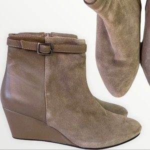 CORDANI Tan Leather Wedge Ankle Boots | 36